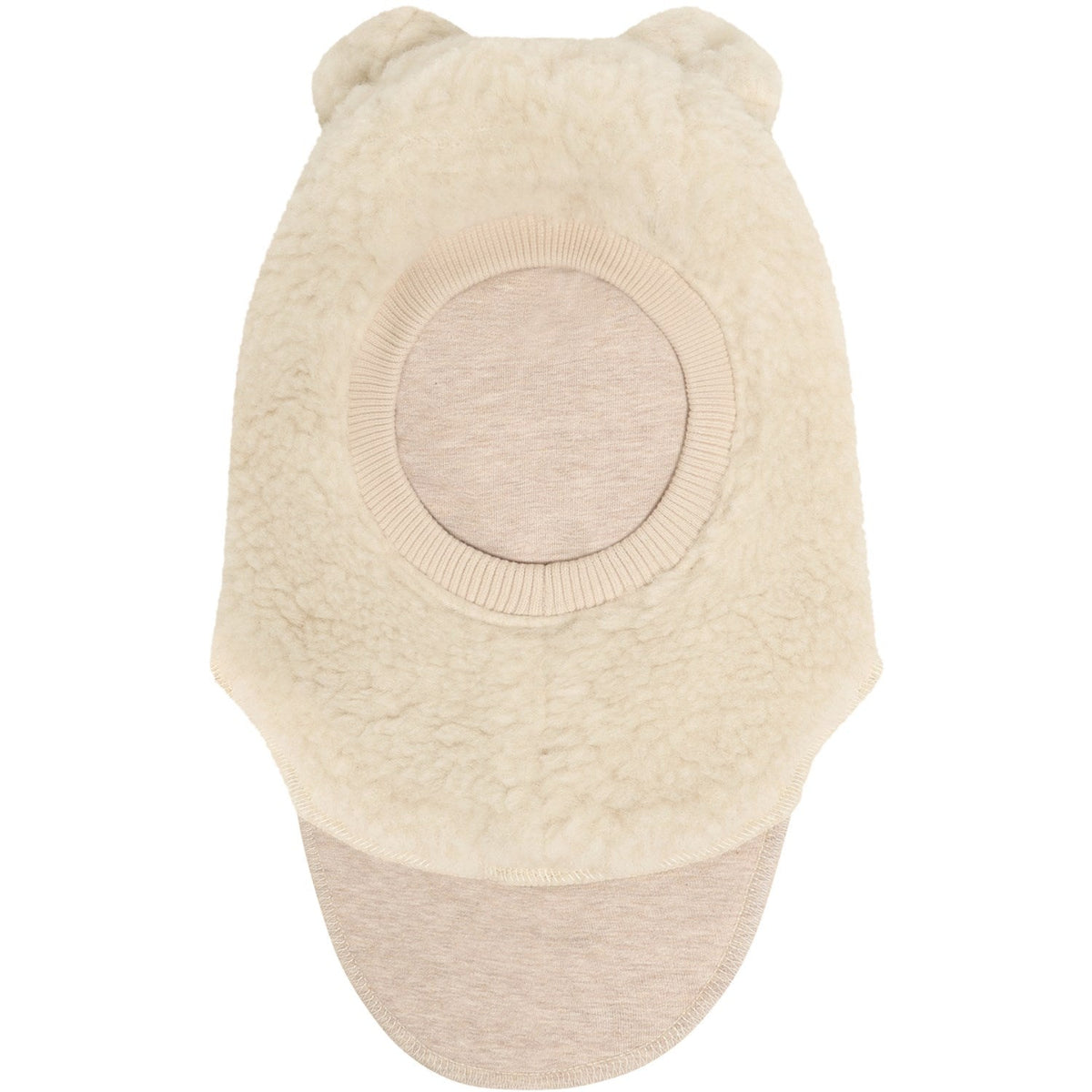 Huttelihut Teddy Ears Wool Teddy Balaclava in Cement - product view