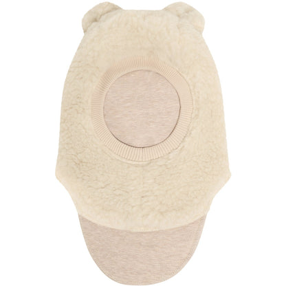 Huttelihut Teddy Ears Wool Teddy Balaclava in Cement - product view