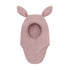 Huttelihut Bunny Ears Wool Fleece Balaclava in Woodrose - product view