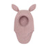 Huttelihut Bunny Ears Wool Fleece Balaclava in Woodrose - product view