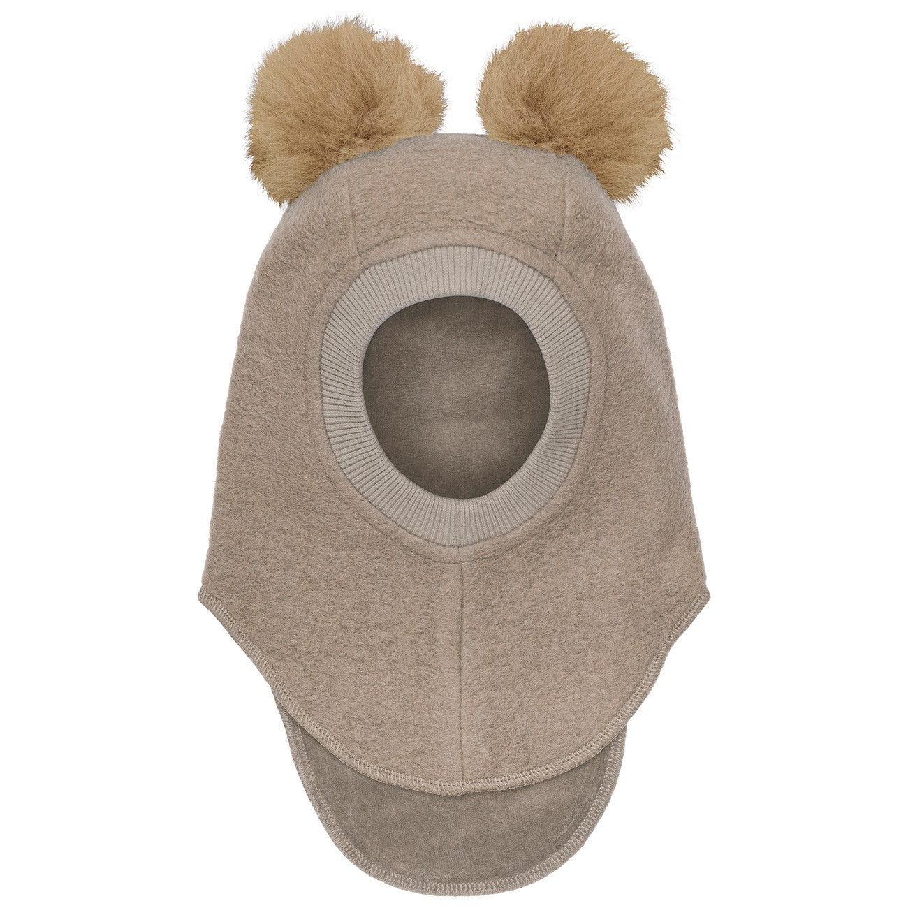 Huttelihut Camel Melange Balaclava Wool with 2 Camel Alpaca Pompoms Huttelihut - enjoykidsus