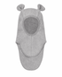 Huttelihut Teddy Ears Cotton Fleece Balaclava in Medium Grey Melange - front view on white background