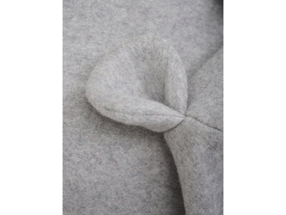 Huttelihut Teddy Ears Cotton Fleece Balaclava in Medium Grey Melange - detail view 2
