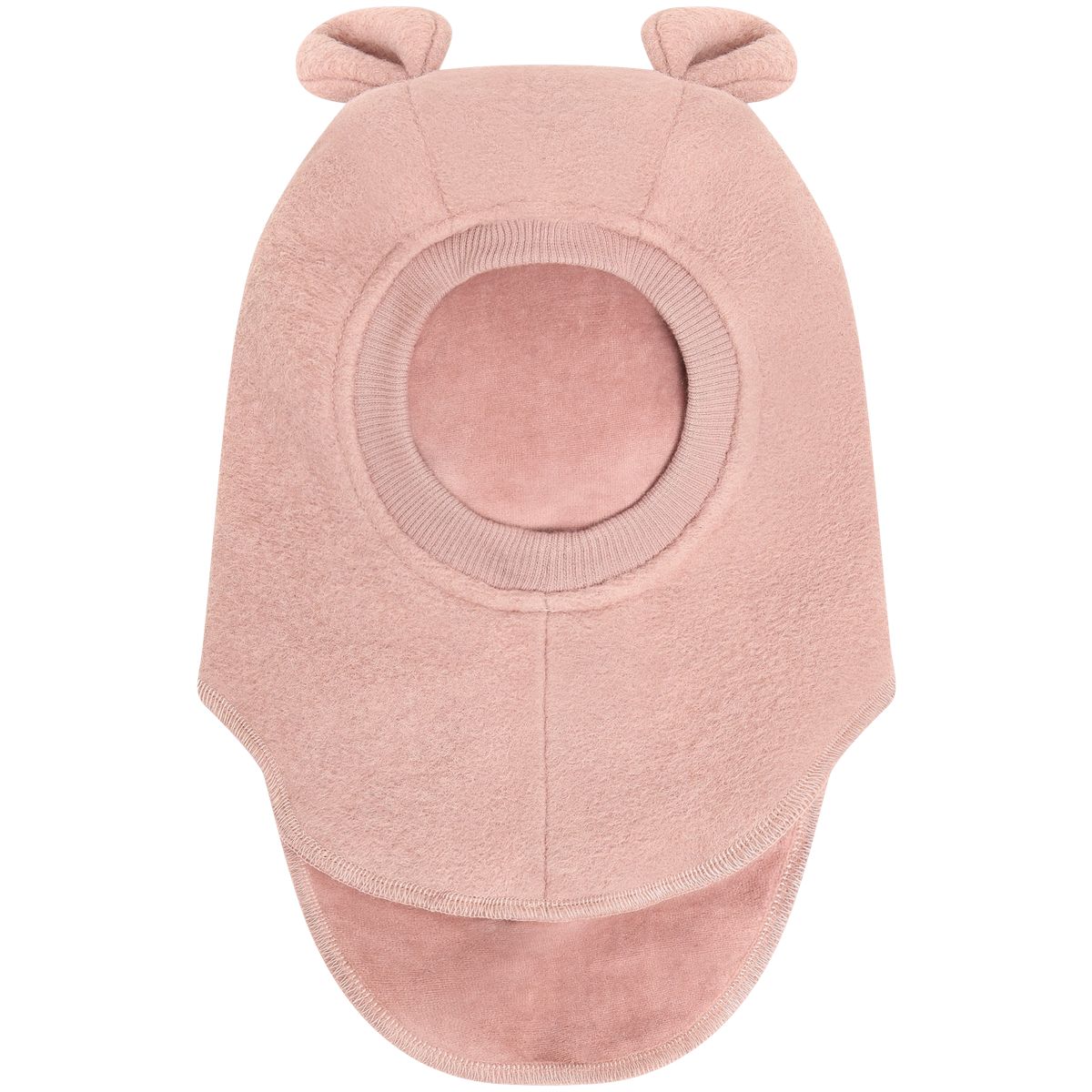 Huttelihut Teddy Ears Wool Balaclava in Deauville Mauve - product view