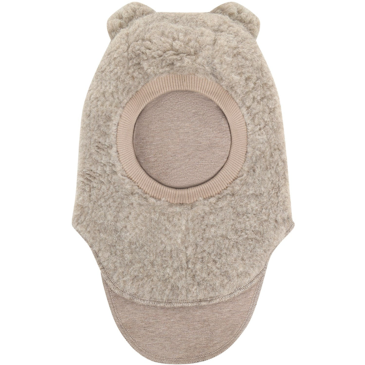 Huttelihut Teddy Ears Wool Teddy Balaclava in Camel Melange - product view