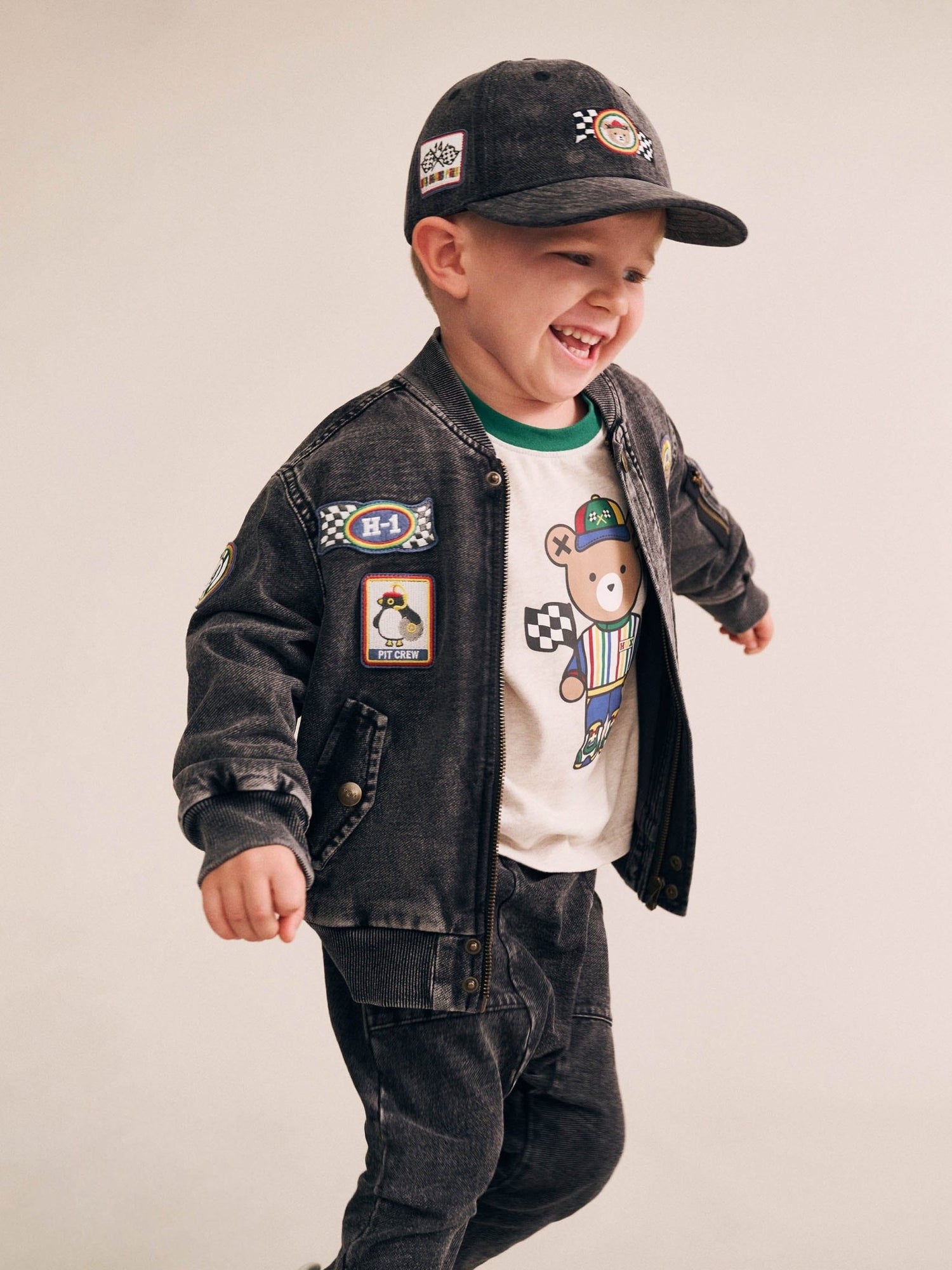 Huxbaby Black Knit Denim Pocket Pant Huxbaby