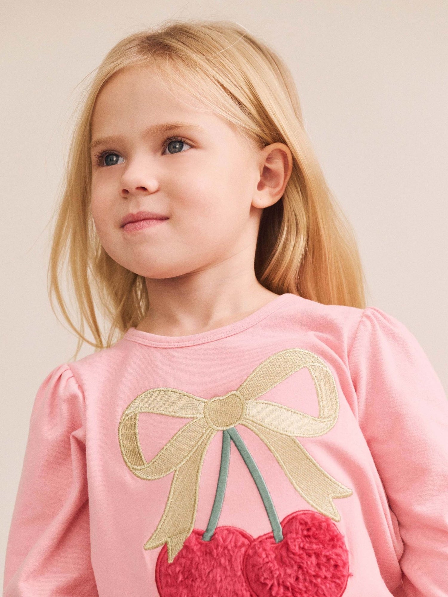 Huxbaby Cherry Bow Puff Sleeve Top Huxbaby