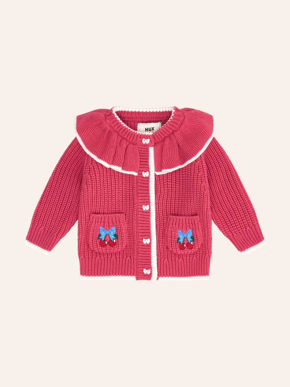 Huxbaby Cherry Frill Cardi - Cherry