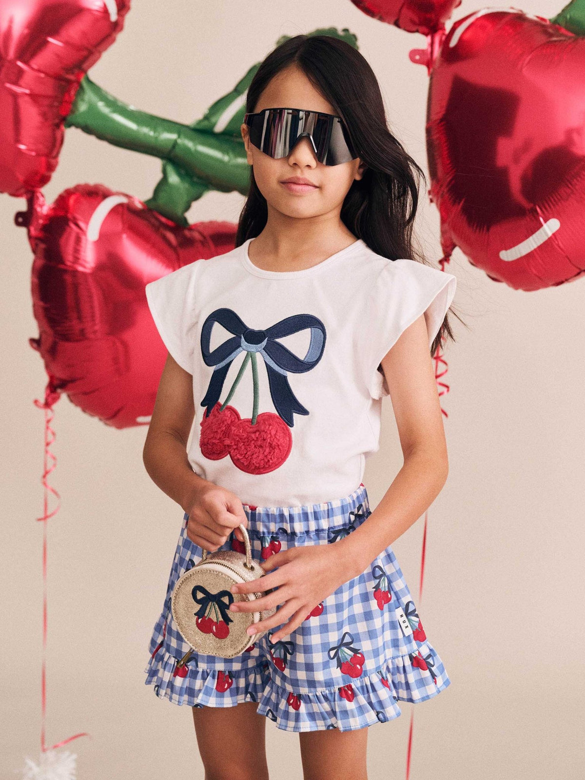 Huxbaby Cherry Gingham Skort Huxbaby