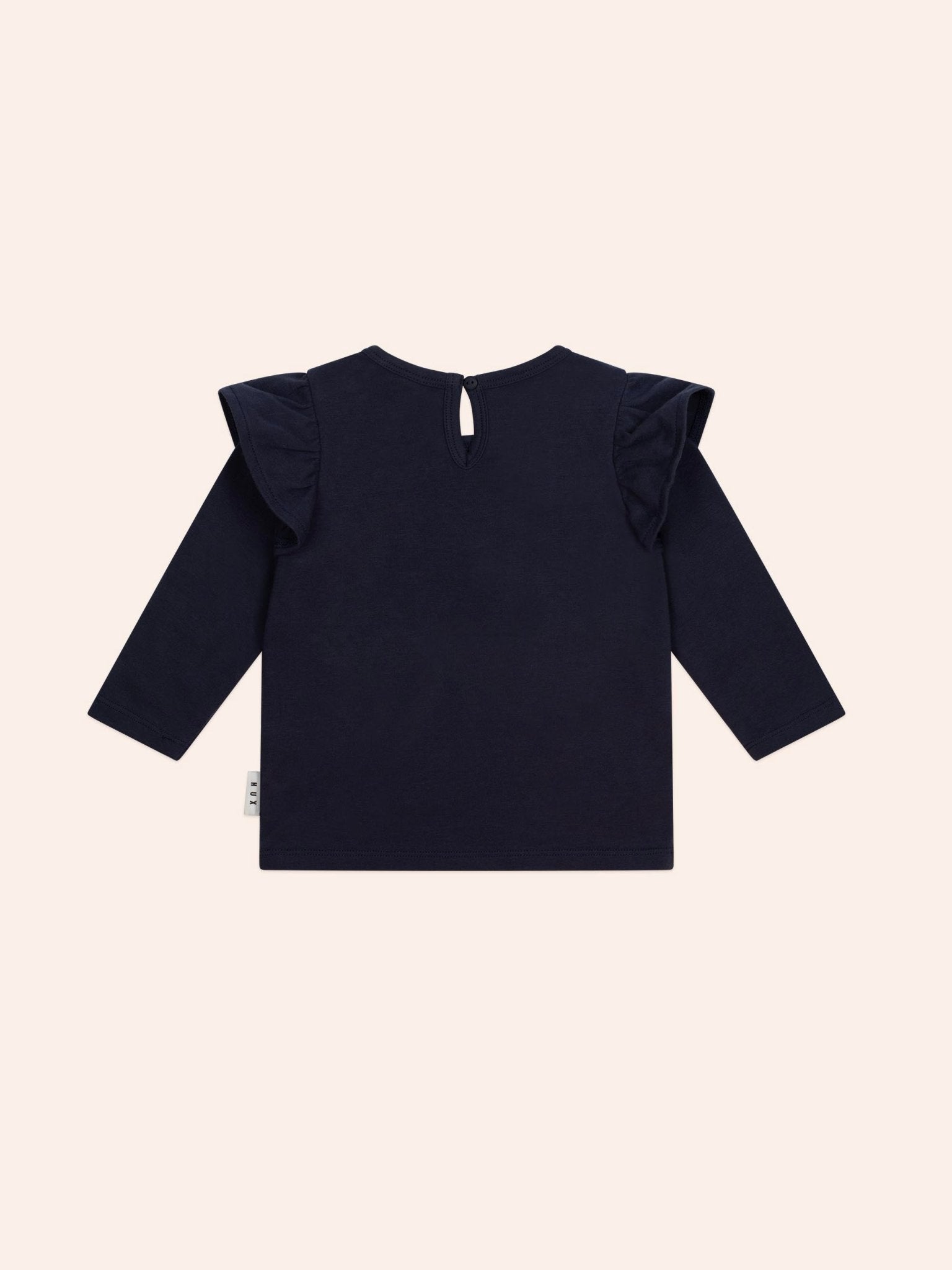 Huxbaby Cherry Heart Frill Top – Organic Cotton Festive Top Huxbaby