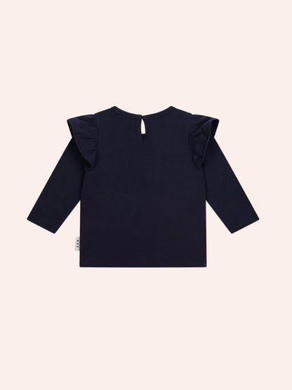 Huxbaby Cherry Heart Frill Top – Organic Cotton Festive Top Huxbaby