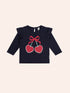 Huxbaby Cherry Heart Frill Top – Organic Cotton Festive Top Huxbaby