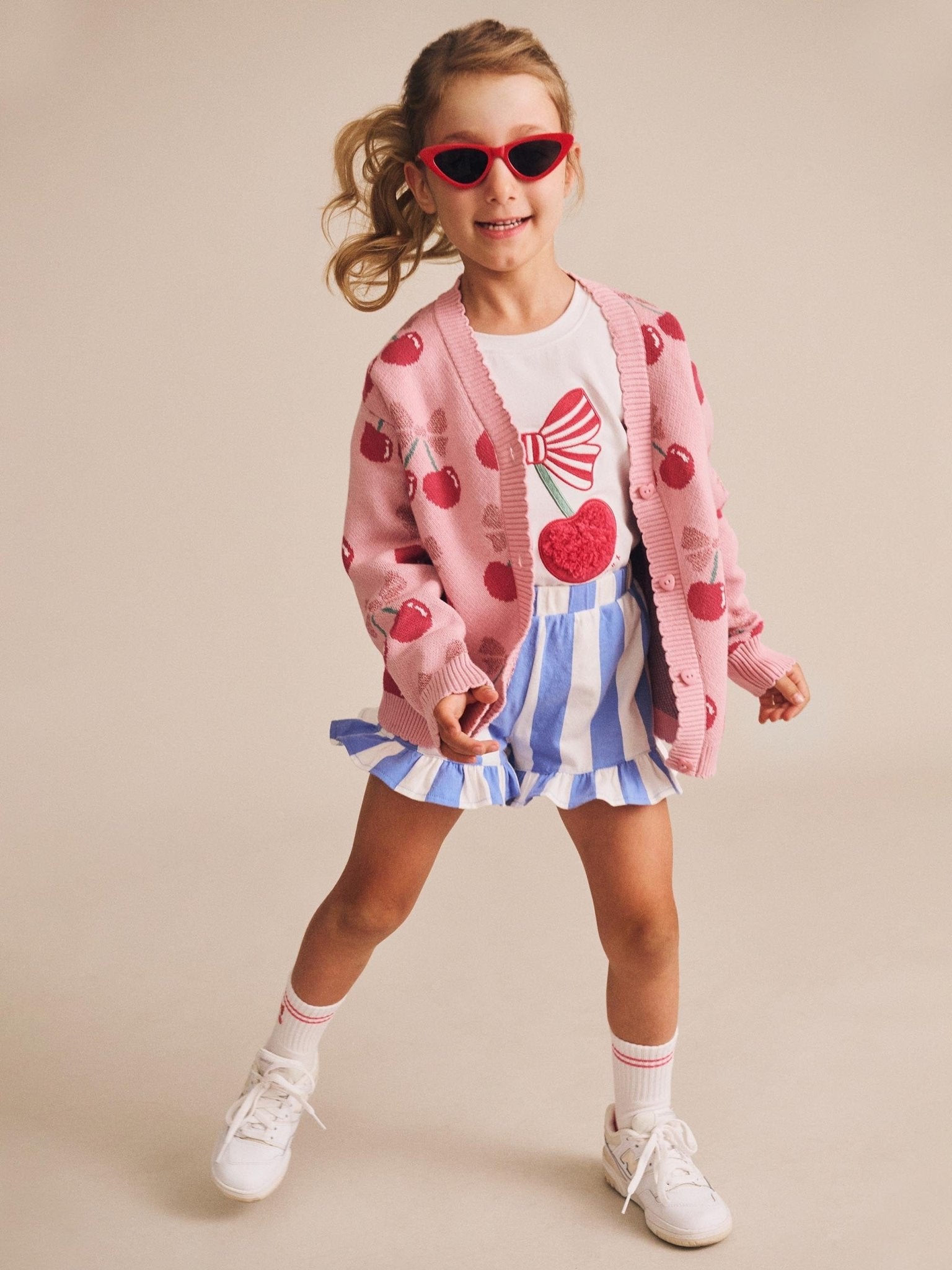 Huxbaby Cherry Pie Scalloped Knit Cardi Huxbaby