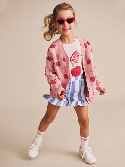 Huxbaby Cherry Pie Scalloped Knit Cardi Huxbaby