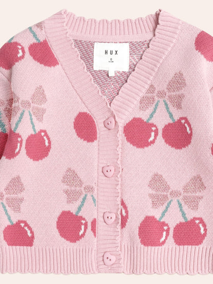 Huxbaby Cherry Pie Scalloped Knit Cardi Huxbaby