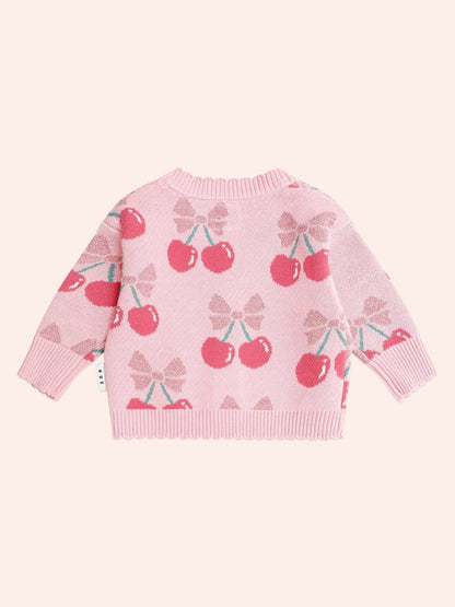 Huxbaby Cherry Pie Scalloped Knit Cardi Huxbaby