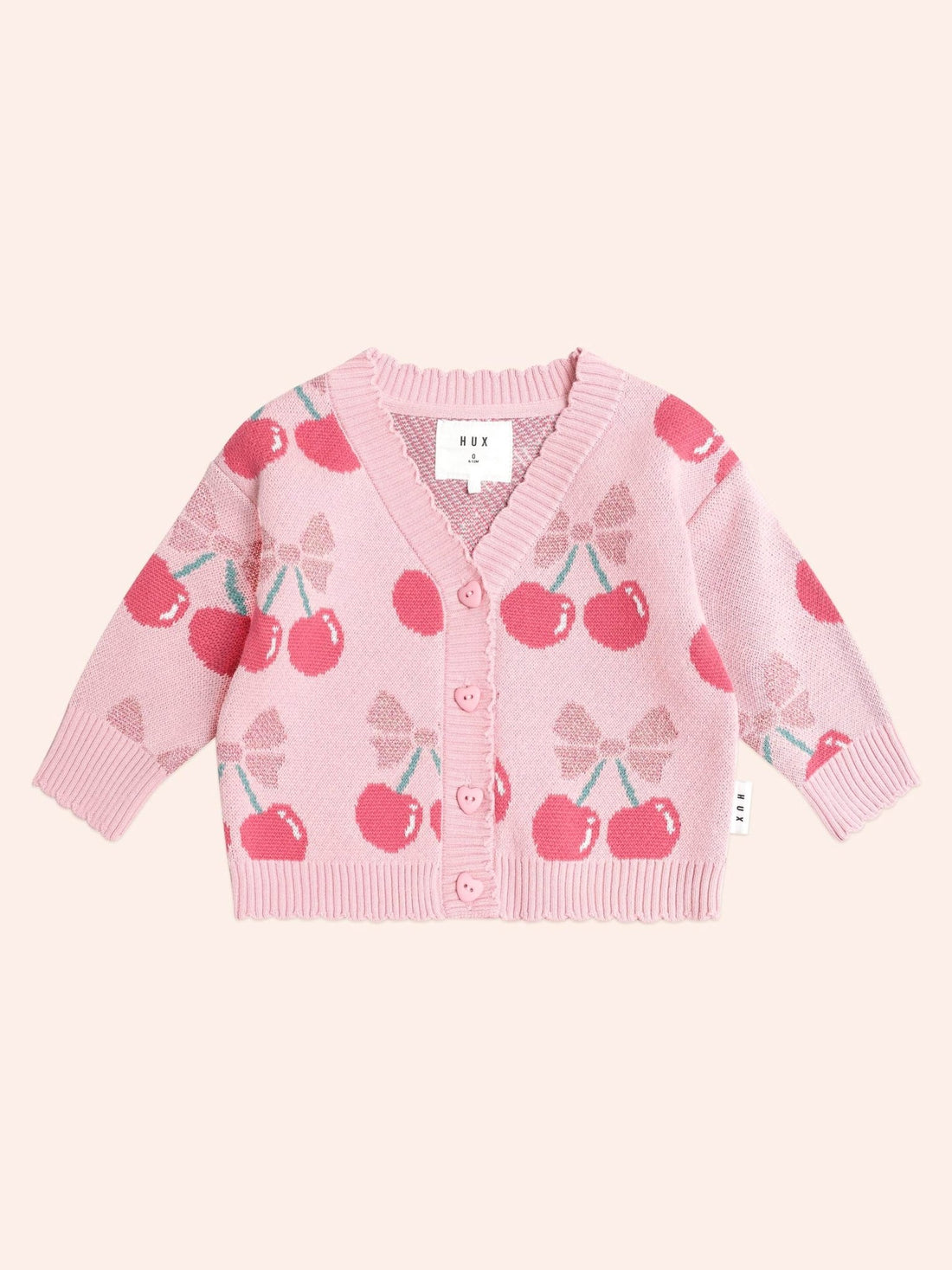 Huxbaby Cherry Pie Scalloped Knit Cardi Huxbaby