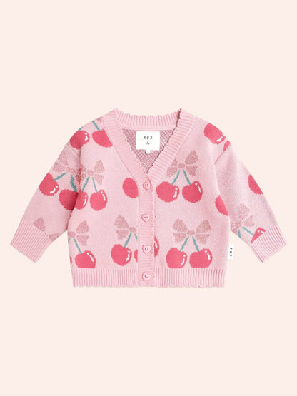 Huxbaby Cherry Pie Scalloped Knit Cardi Huxbaby