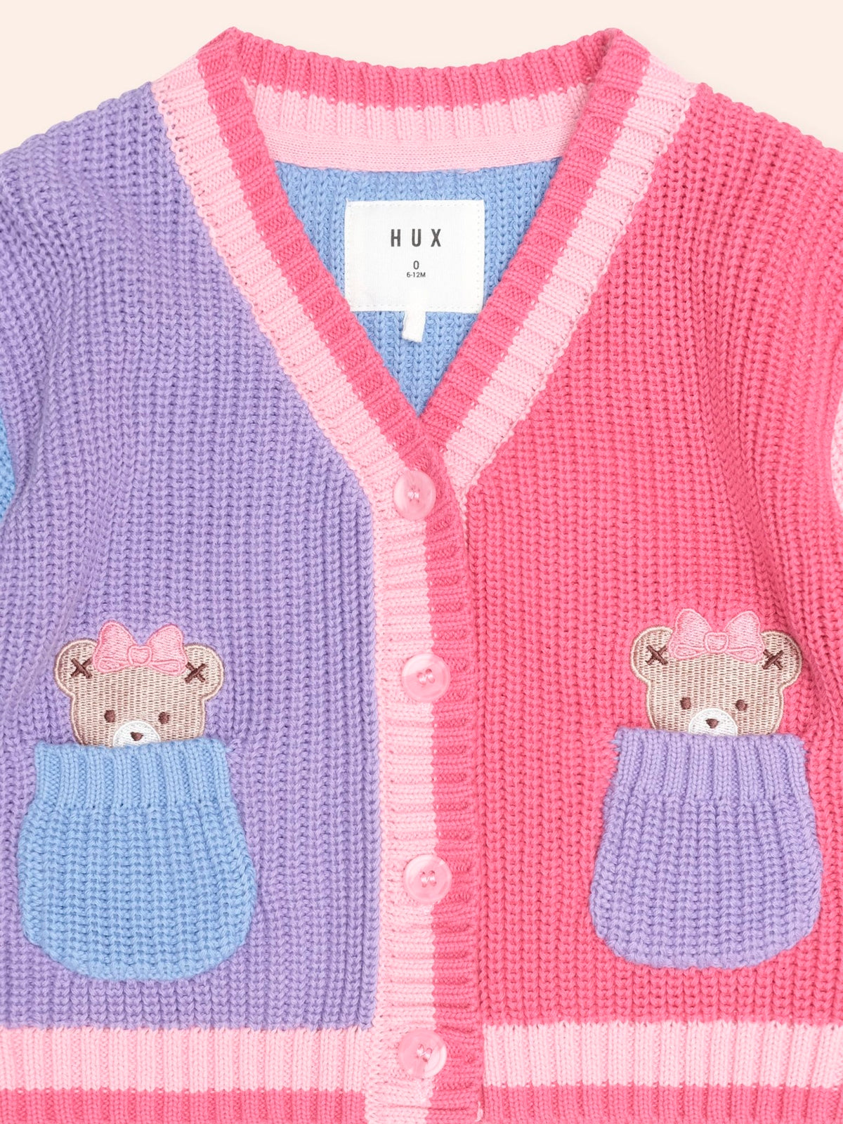Huxbaby Colour Block Peekaboo Huxette Cardi