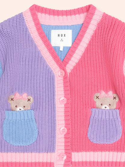 Huxbaby Colour Block Peekaboo Huxette Cardi
