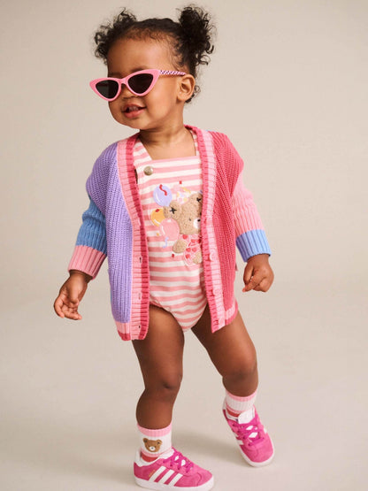 Huxbaby Colour Block Peekaboo Huxette Cardi