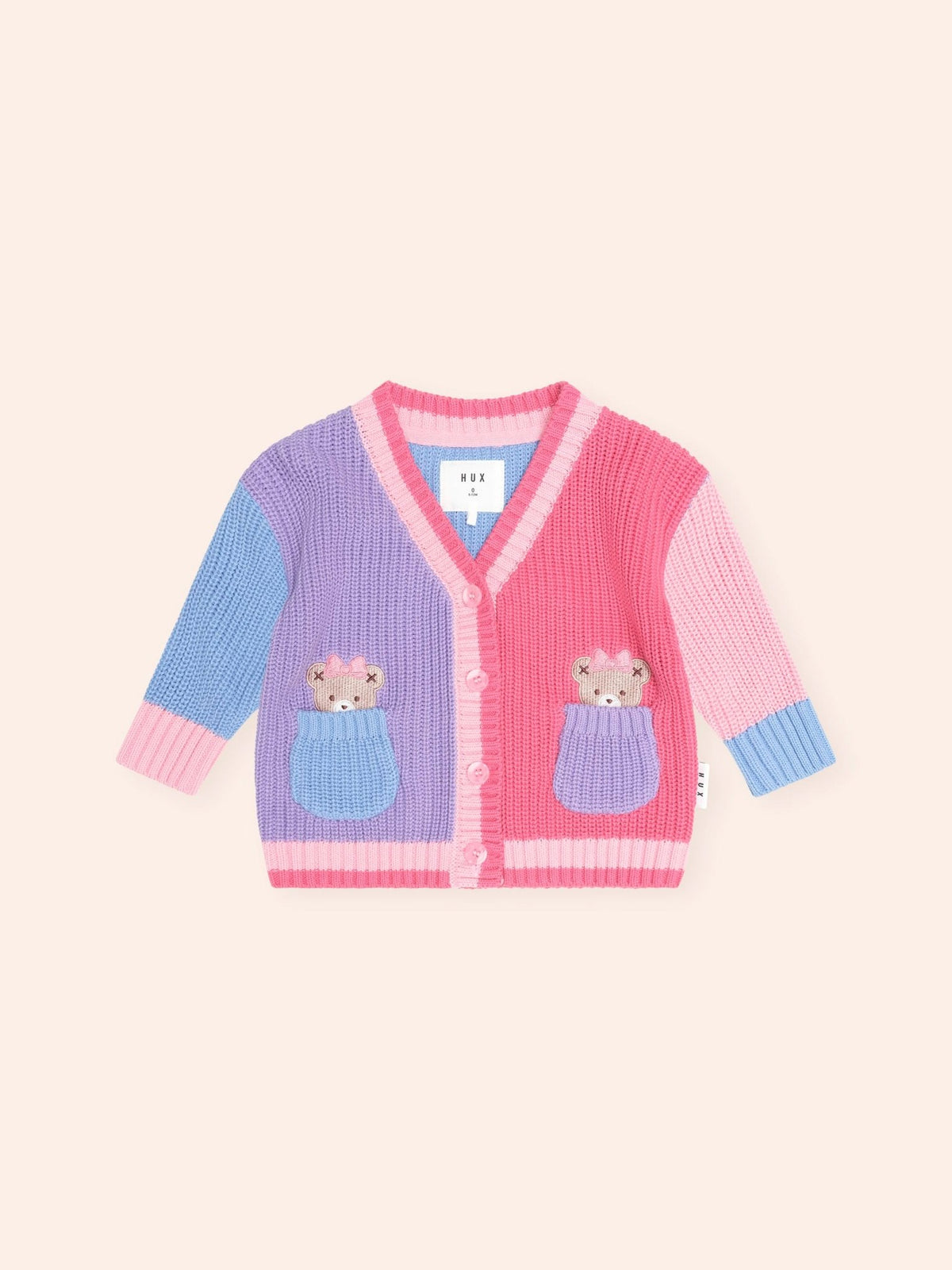 Huxbaby Colour Block Peekaboo Huxette Cardi