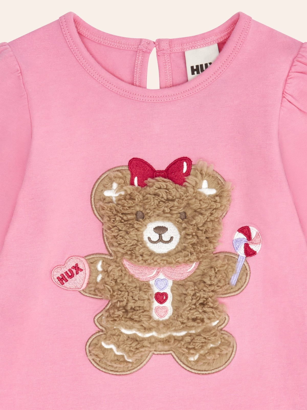 Huxbaby Gingerbread Hux Girl Long Slv Top - Strawberry Crème