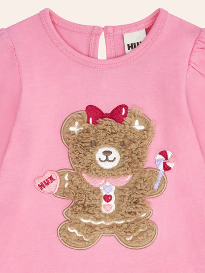 Huxbaby Gingerbread Hux Girl Long Slv Top - Strawberry Crème