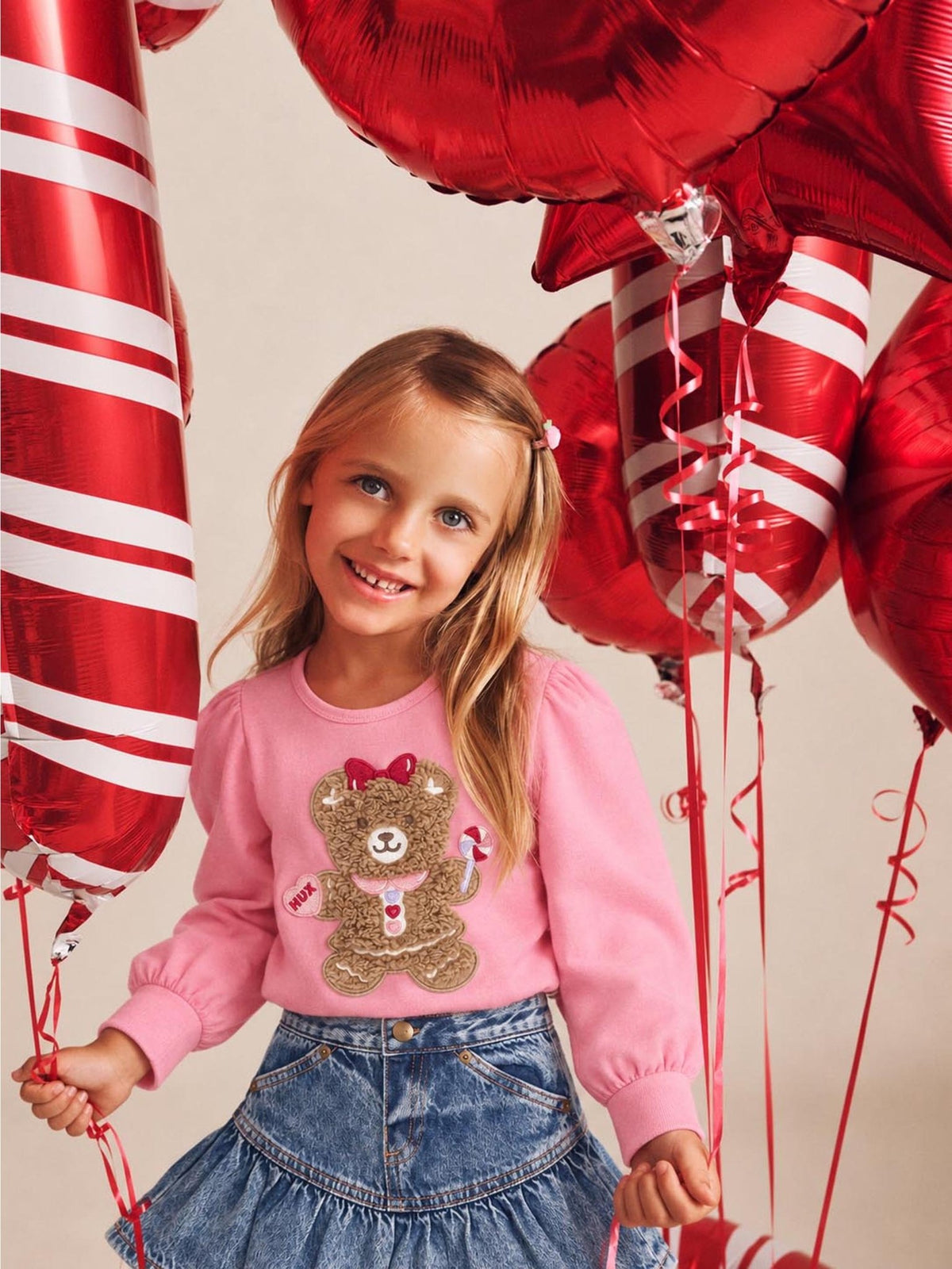 Huxbaby Gingerbread Hux Girl Long Slv Top - Strawberry Crème