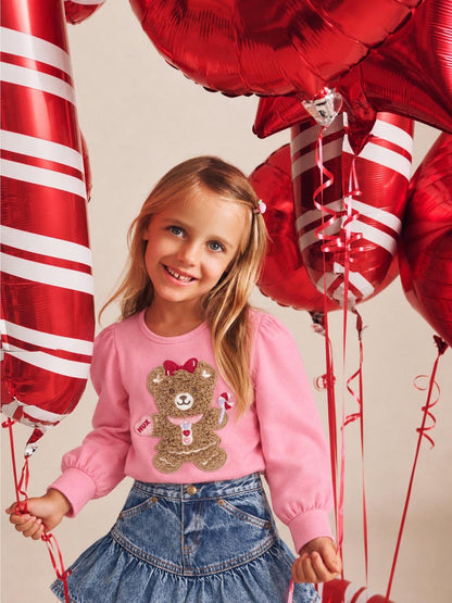 Huxbaby Gingerbread Hux Girl Long Slv Top - Strawberry Crème