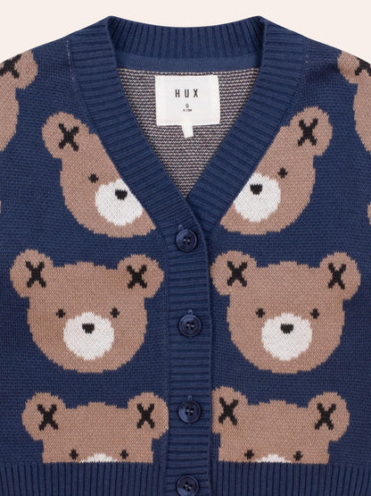 Huxbaby Huxbear Knit Cardi Navy Huxbaby