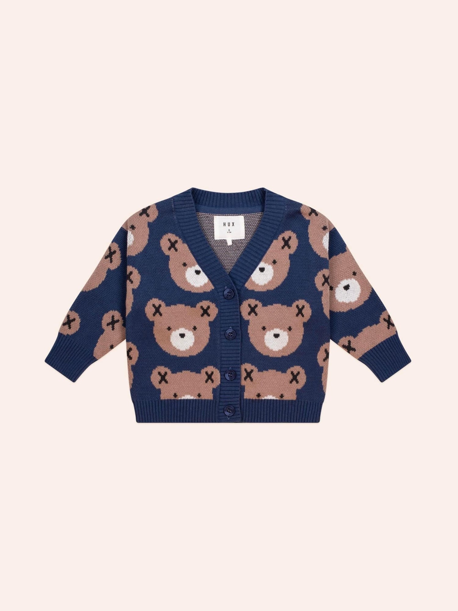 Huxbaby Huxbear Knit Cardi Navy Huxbaby