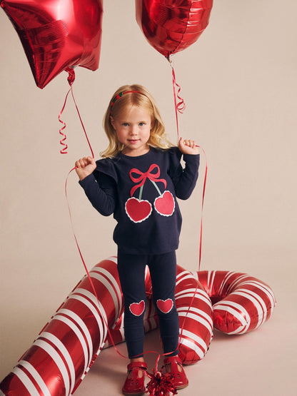 Huxbaby I Heart U Leggings – Navy Heart Knee Leggings Huxbaby