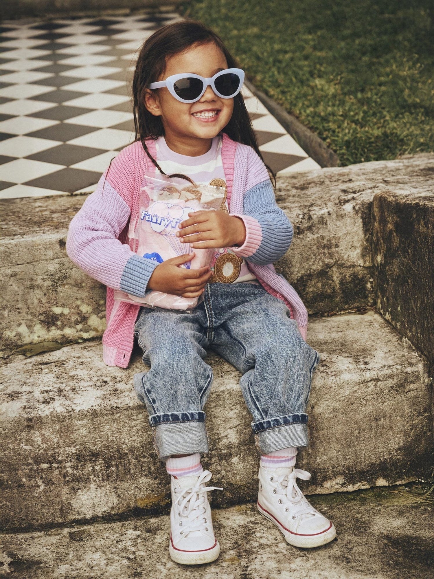 Huxbaby Peeping Pocket Girl Cardi Huxbaby