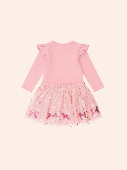 Huxbaby Sequin Bow Tulle Dress Huxbaby