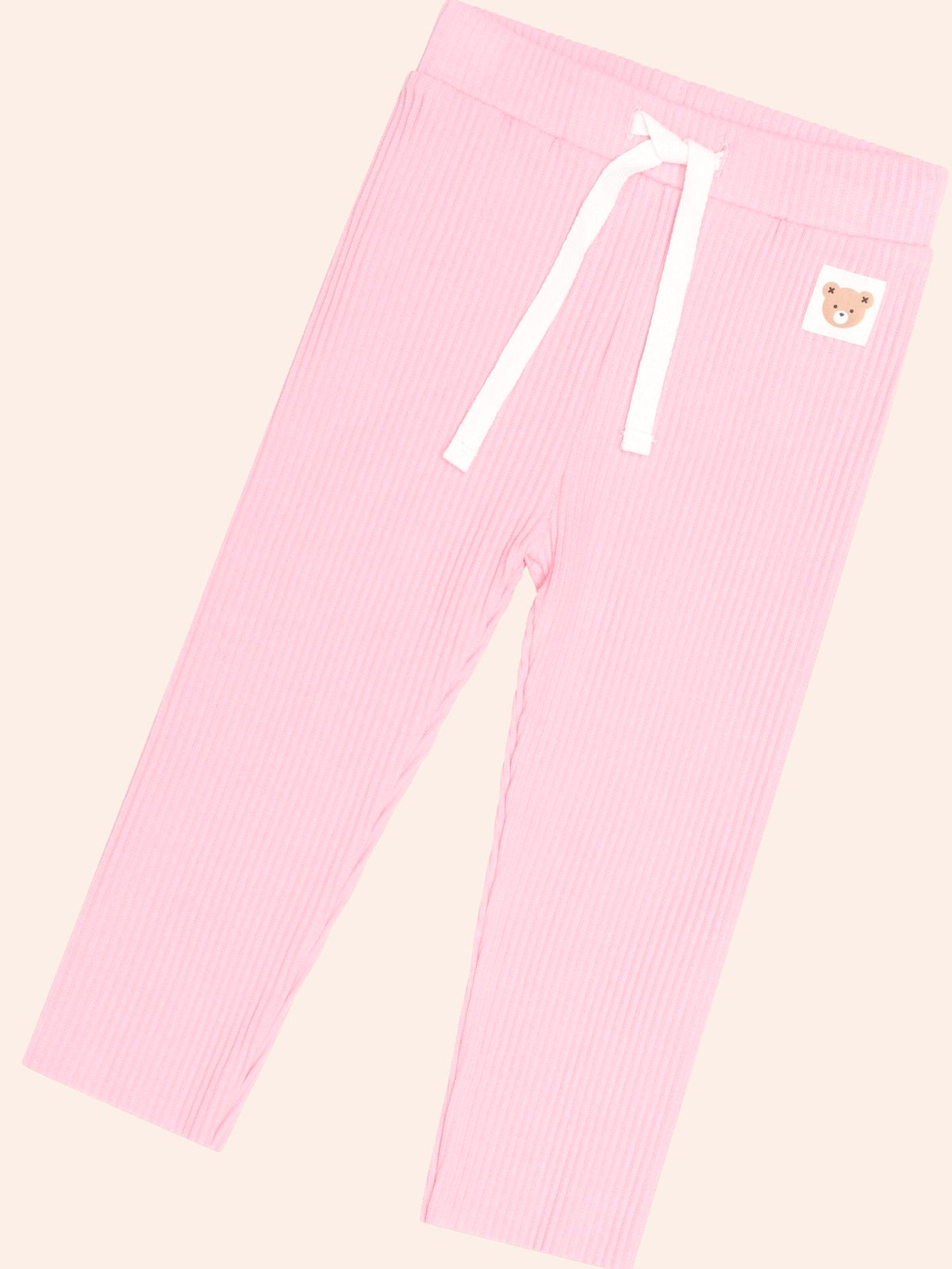 Huxbaby Strawberry Crème Rib Legging detail view
