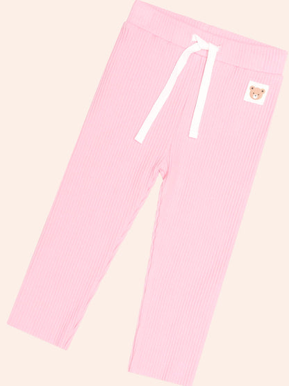 Huxbaby Strawberry Crème Rib Legging detail view
