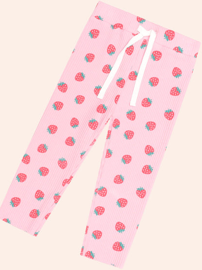 Huxbaby Strawberry Print Rib Legging