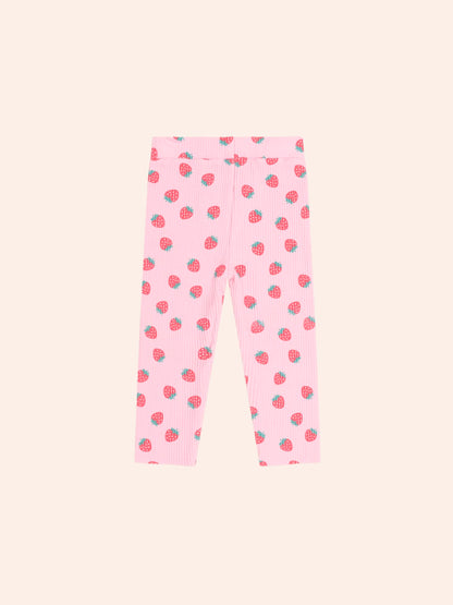 Huxbaby Strawberry Print Rib Legging
