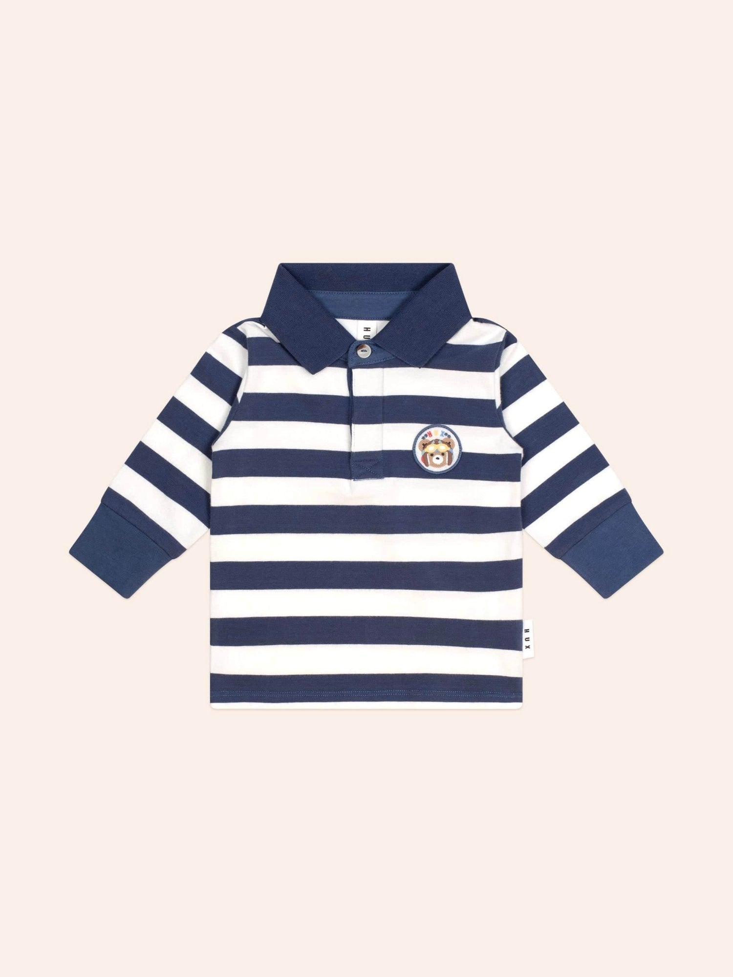 Huxbaby Stripe Polo Longsleeve Top Huxbaby