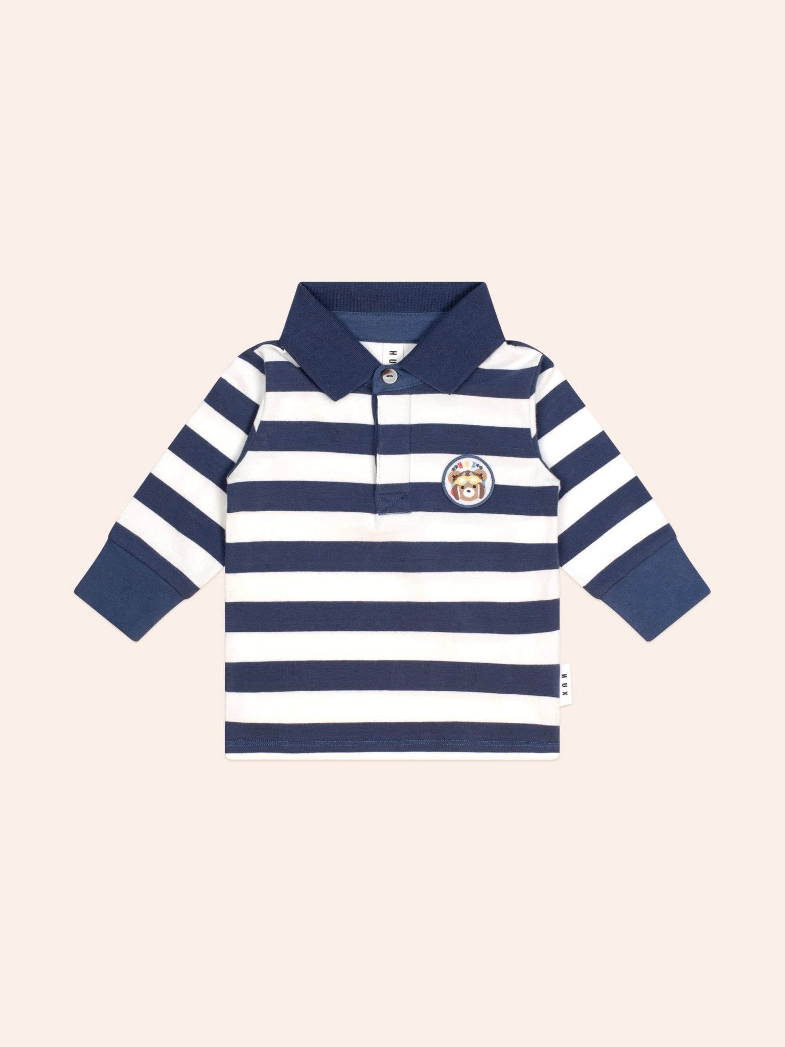 Huxbaby Stripe Polo Longsleeve Top Huxbaby