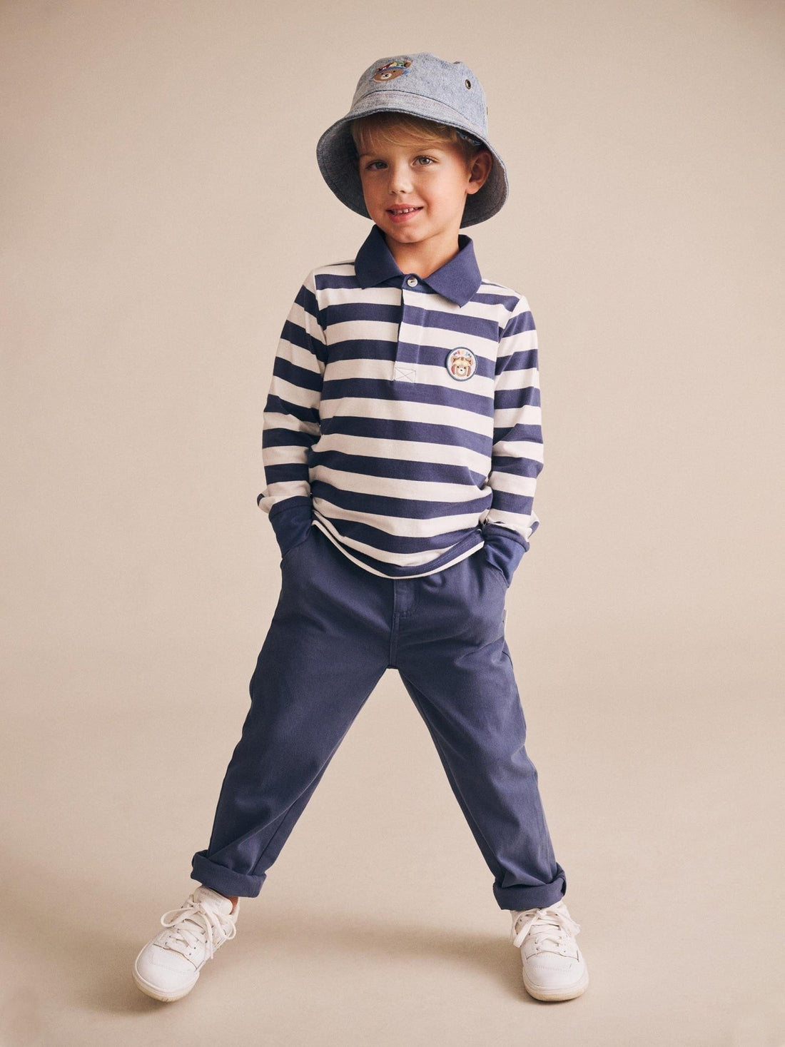 Huxbaby Stripe Polo Longsleeve Top Huxbaby