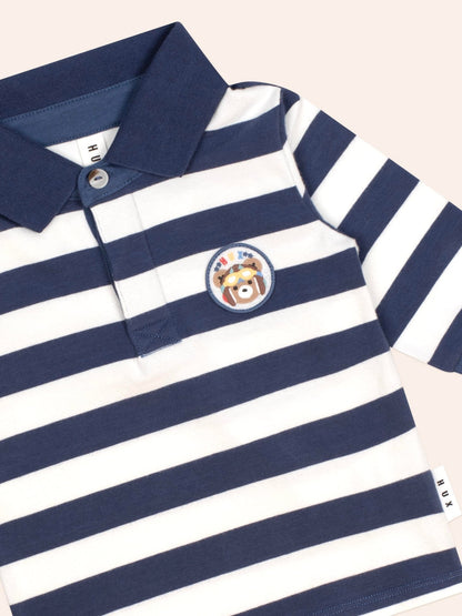 Huxbaby Stripe Polo Longsleeve Top Huxbaby