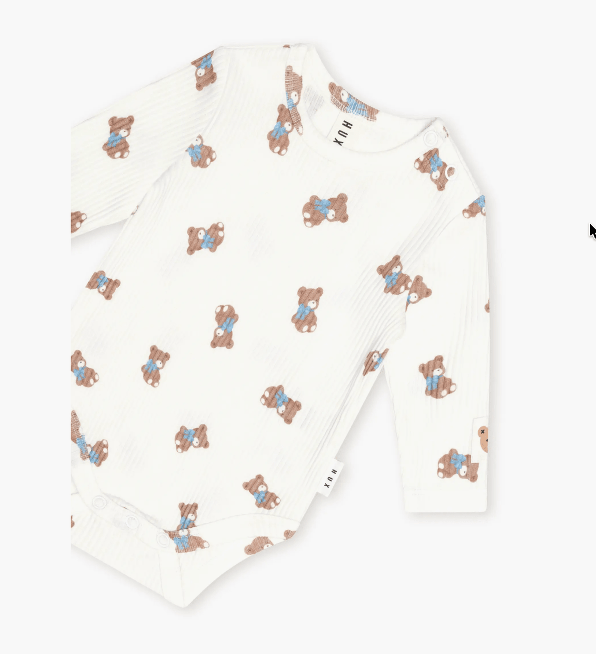 Huxbaby Tumbling Bow Hux Long Sleeve Bodysuit - Almond Milk Huxbaby