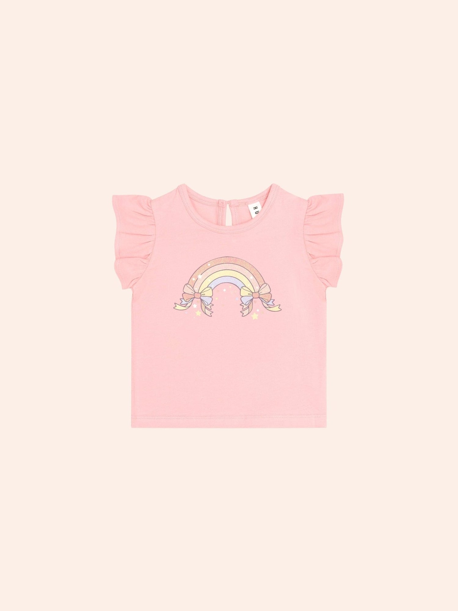 Huxbaby Whimsical Rainbow Frill Sleeve Tee Huxbaby