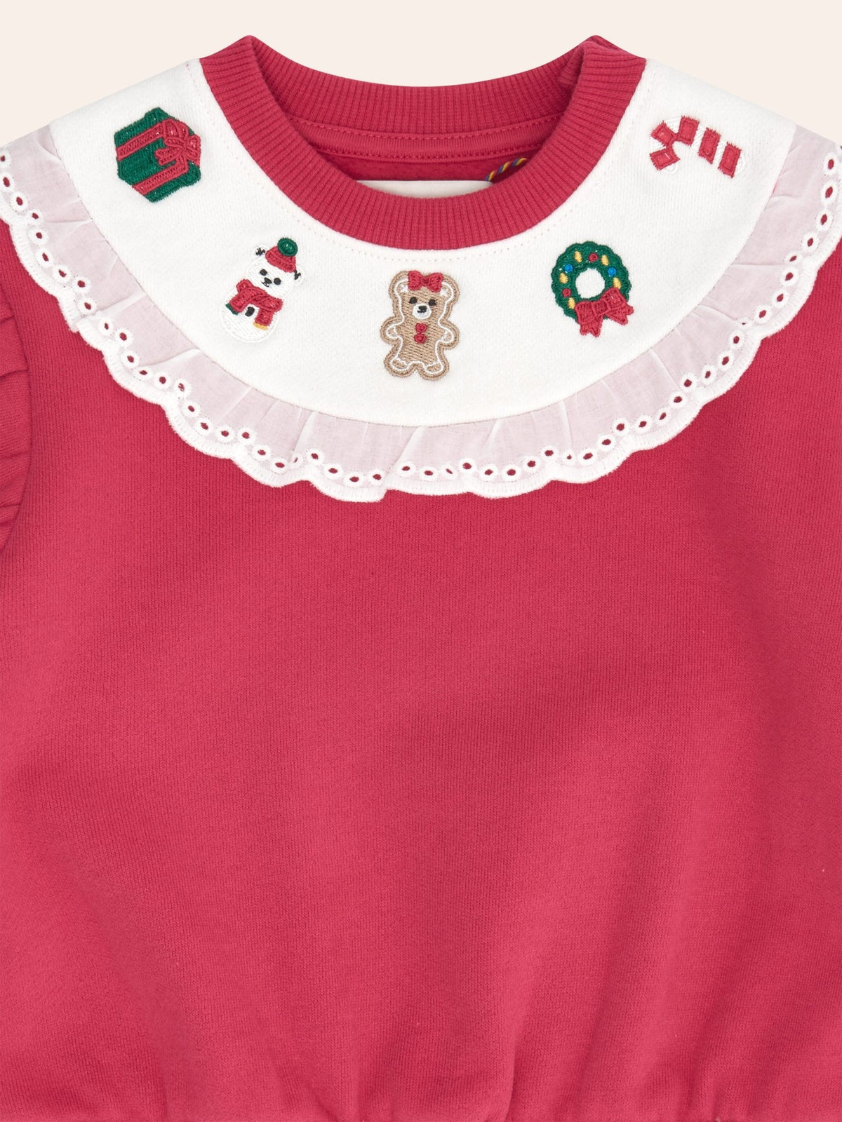 Huxbaby Xmas Time Yoke Sweatshirt - Cherry