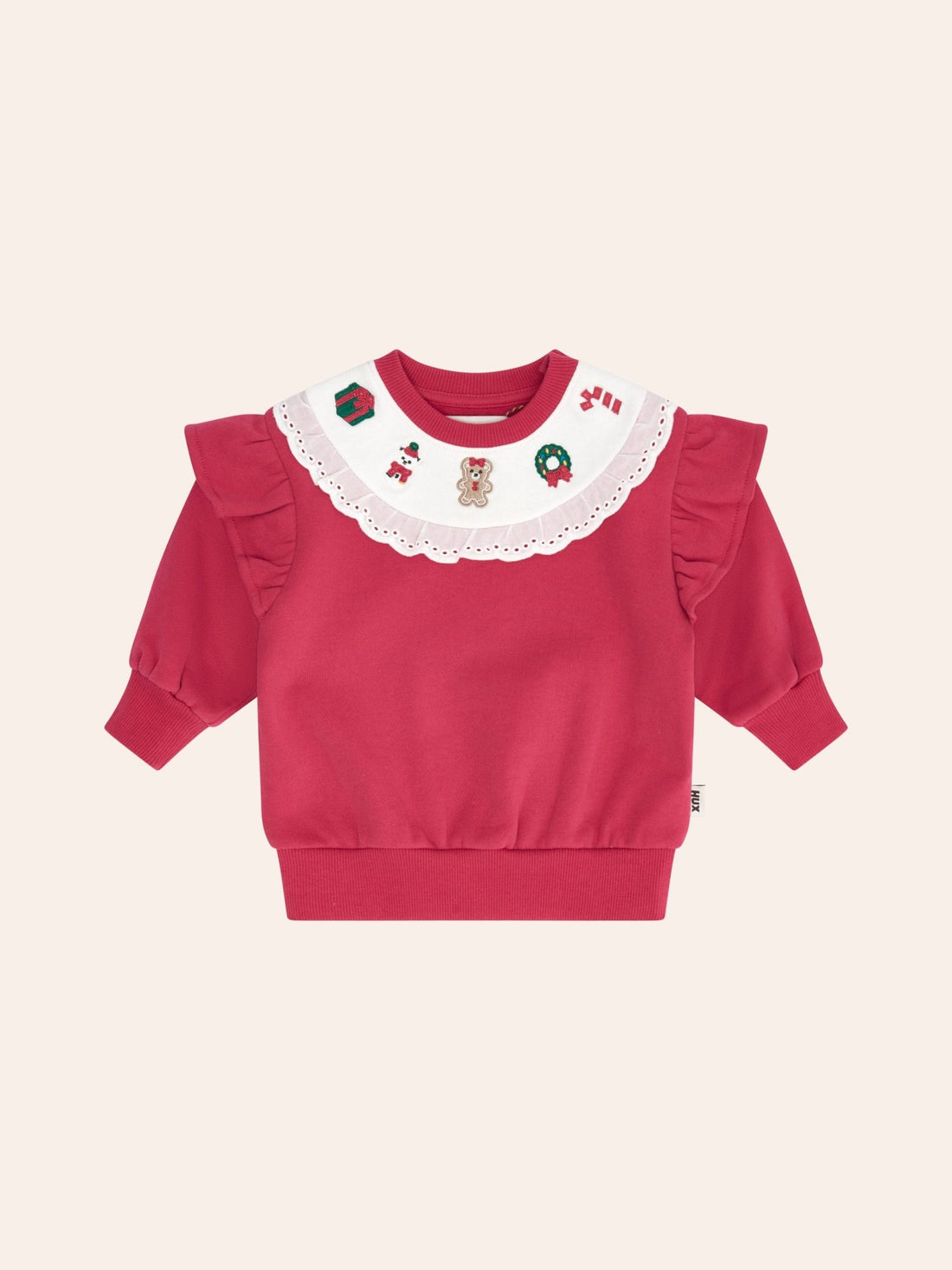 Huxbaby Xmas Time Yoke Sweatshirt - Cherry