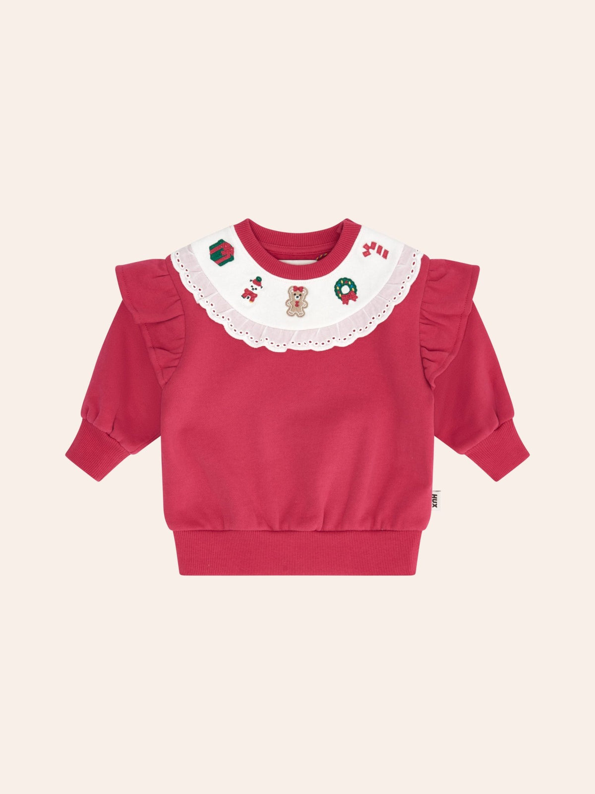 Huxbaby Xmas Time Yoke Sweatshirt - Cherry