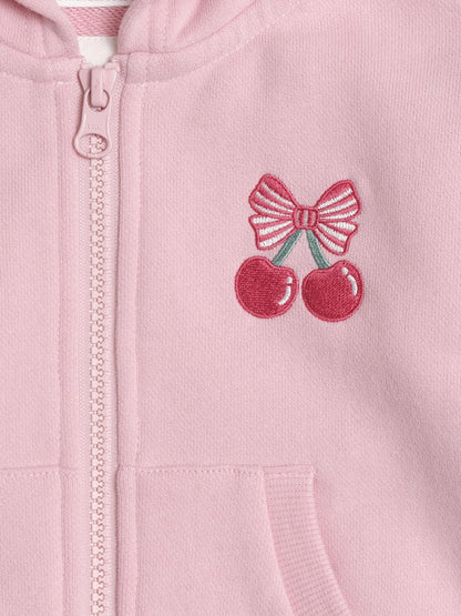 Huxbaby Zip Up Frill Hoodie Apricot Huxbaby