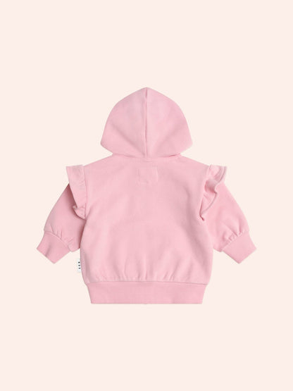 Huxbaby Zip Up Frill Hoodie Apricot Huxbaby